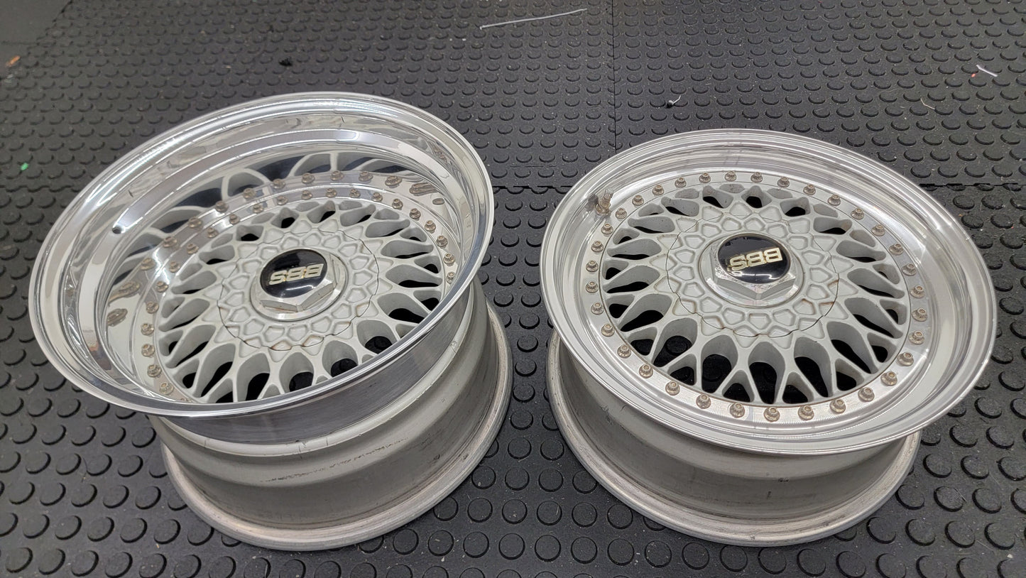 Complete BBS RS 5x112 Wheel Tire Combo with Center Caps and Hardware 16x8 16x10 Staggered Wheels Tires Adapters Bolts for R129